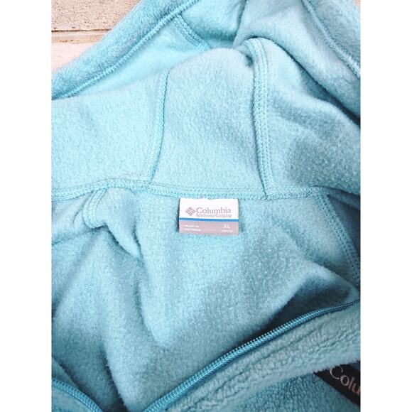 Columbia Girls Sz XL Soft Light Blue Fleece Full Zip Hoodie - Picture 4 of 10